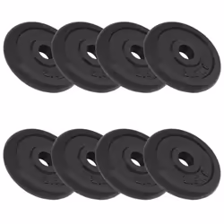 vidaXL 8x Weight Plates 8x2.5 kg Cast Iron Fitness Gym for Dumbbell Lifting Bars