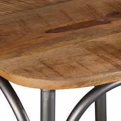vidaXL 6x Solid Mango Wood and Steel Dining Chairs Cross Back Kitchen Seat - Additional view 8