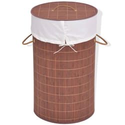 Laundry Hamper Basket Bamboo Washing Clothes Bin Storage 3 Shapes Natural/Brown - brown