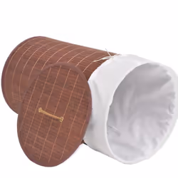 Laundry Hamper Basket Bamboo Washing Clothes Bin Storage 3 Shapes Natural/Brown - brown