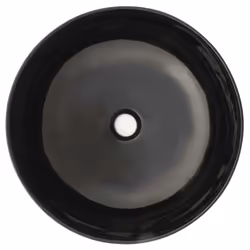 vidaXL Basin Ceramic Round Black 41.5x13.5cm Bathroom Countertop Wash Sink