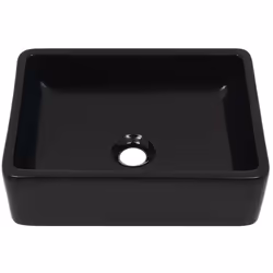 vidaXL Basin Ceramic Rectangular Black 41x30x12cm Bathroom Countertop Sink