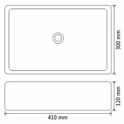 vidaXL Basin Ceramic Rectangular Black 41x30x12cm Bathroom Countertop Sink - Additional view 5