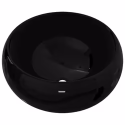 vidaXL Basin Ceramic Round Black 40x15cm Bathroom Cloakroom Countertop Sink