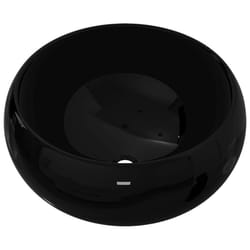 vidaXL Basin Ceramic Round Black 40x15cm Bathroom Cloakroom Countertop Sink