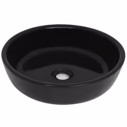 vidaXL Basin Wash Basin Bathroom Sink Countertop Basin Ceramic Round Black