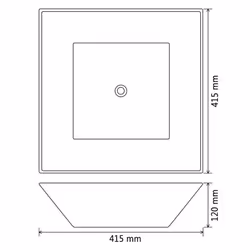 vidaXL Basin Ceramic Square Black 41.5x41.5x12cm Bathroom Countertop Sink - Additional view 6