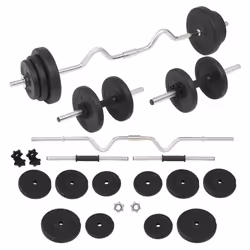 vidaXL Barbell and Dumbbell Set 30kg Free Weight Plate Disc Training Lifting