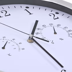 vidaXL Wall Clock with Quartz Movement Hygrometer Thermometer 30cm White Time