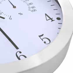 vidaXL Wall Clock with Quartz Movement Hygrometer Thermometer 30cm White Time - Additional view 4