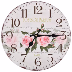 vidaXL Vintage Wall Clock Flower 30cm Home Office Living Room Analog Timer