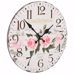 vidaXL Vintage Wall Clock Flower 30cm Home Office Living Room Analog Timer
