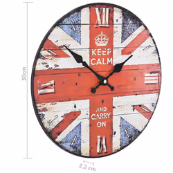 vidaXL Vintage Wall Clock UK 30cm Home Office Living Room Analog Timer Decor - Additional view 5