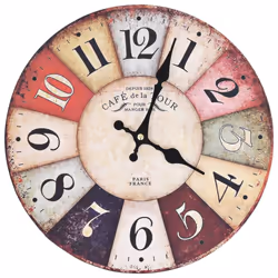 vidaXL Vintage Wall Clock Colourful 30cm Home Office Analog Timer Decoration