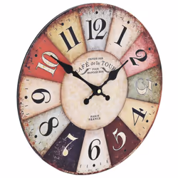 vidaXL Vintage Wall Clock Colourful 30cm Home Office Analog Timer Decoration