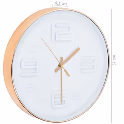 vidaXL Wall Clock Copper Look 30cm Home Office Living Room Timer Decoration