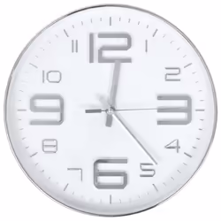 vidaXL Wall Clock 30cm Silver Home Office Living Room Timer Decoration Decor
