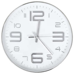 vidaXL Wall Clock 30cm Silver Home Office Living Room Timer Decoration Decor