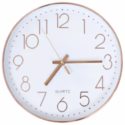 vidaXL Wall Clock 30cm Rose Gold Home Office Living Room Timer Decoration