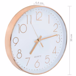 vidaXL Wall Clock 30cm Rose Gold Home Office Living Room Timer Decoration - Additional view 5