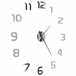vidaXL 3D Wall Clock Modern Design 100cm XXL Silver Home Office Analog Timer