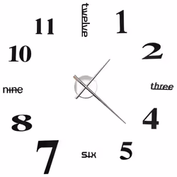 vidaXL 3D Wall Clock Modern Design 100cm XXL Black Home Office Analog Timer