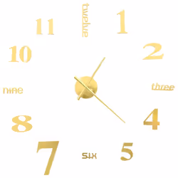 vidaXL 3D Wall Clock Modern Design 100cm XXL Gold Home Office Analog Timer