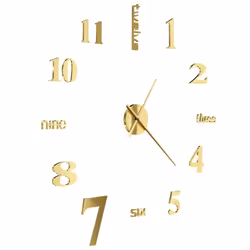 vidaXL 3D Wall Clock Modern Design 100cm XXL Gold Home Office Analog Timer