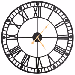 vidaXL Vintage Wall Clock with Quartz Movement Metal 60cm XXL Home Timer Decor