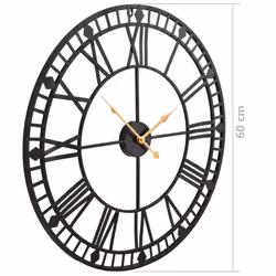 vidaXL Vintage Wall Clock with Quartz Movement Metal 60cm XXL Home Timer Decor - Additional view 5