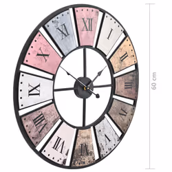 vidaXL Vintage Wall Clock with Quartz Movement 60cm XXL Analog Timer Decor - Additional view 5