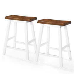 vidaXL 2x Solid Wood Bar Stools 45x23x60cm Kitchen Furniture Chairs Seats