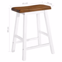 vidaXL 2x Solid Wood Bar Stools 45x23x60cm Kitchen Furniture Chairs Seats - Additional view 10