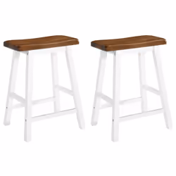 vidaXL 2x Solid Wood Bar Stools 45x23x60cm Kitchen Furniture Chairs Seats - Additional view 11