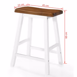 vidaXL 2x Solid Wood Bar Stools 45x23x60cm Kitchen Furniture Chairs Seats - Additional view 5