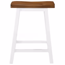 vidaXL 2x Solid Wood Bar Stools 45x23x60cm Kitchen Furniture Chairs Seats - Additional view 7