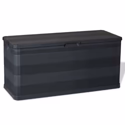 vidaXL Garden Storage Box 280 L Black Outdoor Lockable Chest Cushion Shed Case