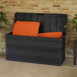 vidaXL Garden Storage Box 280 L Black Outdoor Lockable Chest Cushion Shed Case