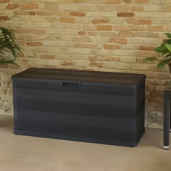vidaXL Garden Storage Box 280 L Black Outdoor Lockable Chest Cushion Shed Case - Additional view 5