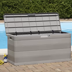 vidaXL Garden Storage Box 280 L Light Grey Outdoor Cushion Chest Utility Shed