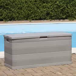 vidaXL Garden Storage Box 280 L Light Grey Outdoor Cushion Chest Utility Shed - Additional view 4
