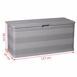vidaXL Garden Storage Box 280 L Light Grey Outdoor Cushion Chest Utility Shed - Additional view 7