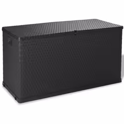 vidaXL Garden Storage Box Anthracite PP Rattan Patio Outdoor Case Furniture