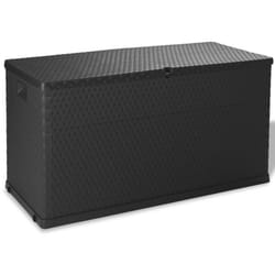 vidaXL Garden Storage Box Anthracite PP Rattan Patio Outdoor Case Furniture