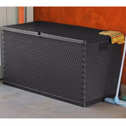 vidaXL Garden Storage Box Anthracite PP Rattan Patio Outdoor Case Furniture - Additional view 5