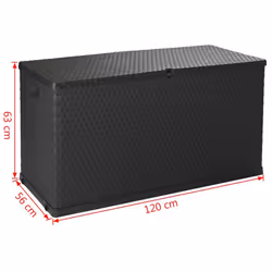 vidaXL Garden Storage Box Anthracite PP Rattan Patio Outdoor Case Furniture - Additional view 9
