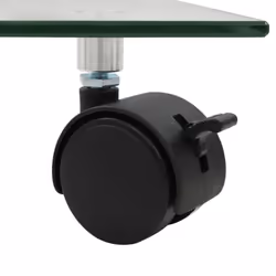 vidaXL 2x Plant Rollers Tempered Glass 35x35cm Square Holder Carrier Pot Base - Additional view 4