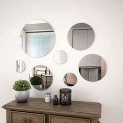 vidaXL 7 Piece Wall Mirror Set Round Glass Home Bathroom Vanity Makeup DÃ©cor
