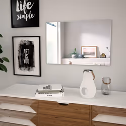 vidaXL Wall Mirror 60x40cm Rectangular Glass Vanity Makeup Dressing Decor