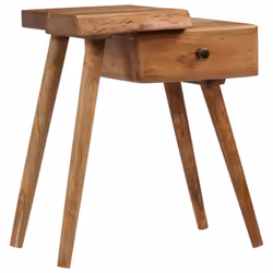 vidaXL Solid Acacia Wood Bedside Table 45x32x55cm Bedroom Nightstand Cabinet